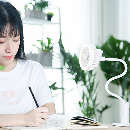 迷你小風(fēng)扇USB充電LED臺(tái)燈辦公夾子便攜學(xué)生床上隨身夾扇logo定制