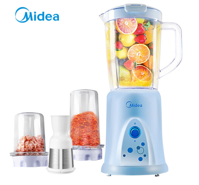 美的（Midea）料理機(jī)家用 多功能三杯榨汁機(jī) 嬰兒輔食攪拌研磨絞肉