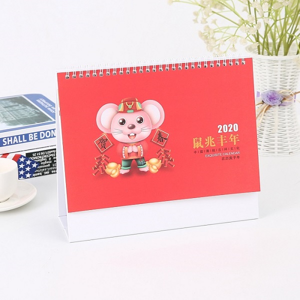 2020鼠年臺歷企業(yè)專版日歷定制創(chuàng)意木質(zhì)廣告臺歷定做LOGO