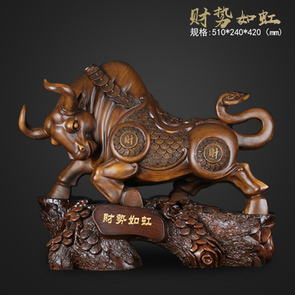 招財(cái)財(cái)勢(shì)如虹牛工藝品辦公室風(fēng)水生肖牛擺設(shè)家居客廳擺件開業(yè)禮品