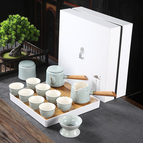 陶瓷霽藍(lán)茶具高檔功夫茶具套裝