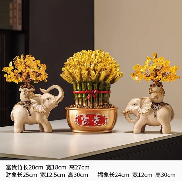 招財富貴竹擺件財富節(jié)節(jié)高升家居客廳旺宅酒柜電視柜裝飾喬遷禮物