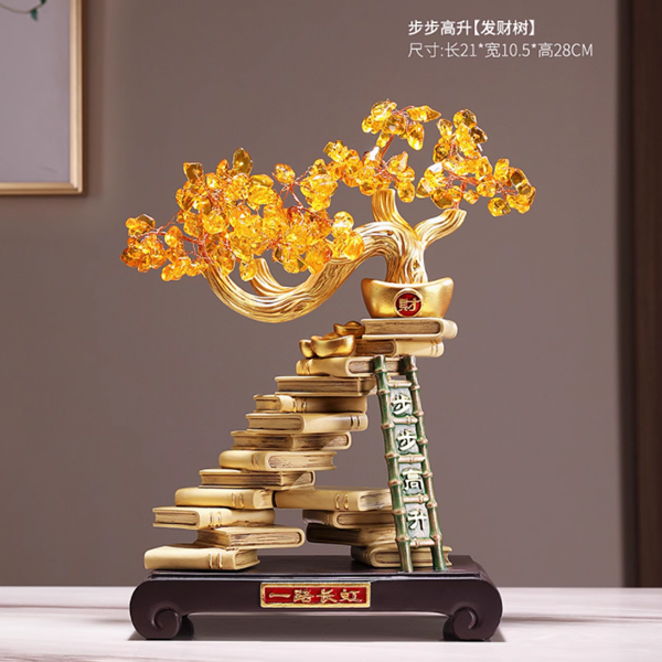 步步高升黃水晶發(fā)財(cái)樹家居好物擺件